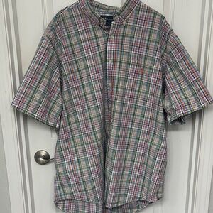 Ralph Lauren Men's Red and Green Plaid Shirt XXL